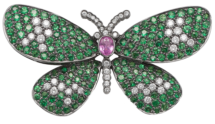 Tsavorite-garnet-butterfly